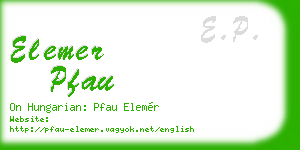elemer pfau business card